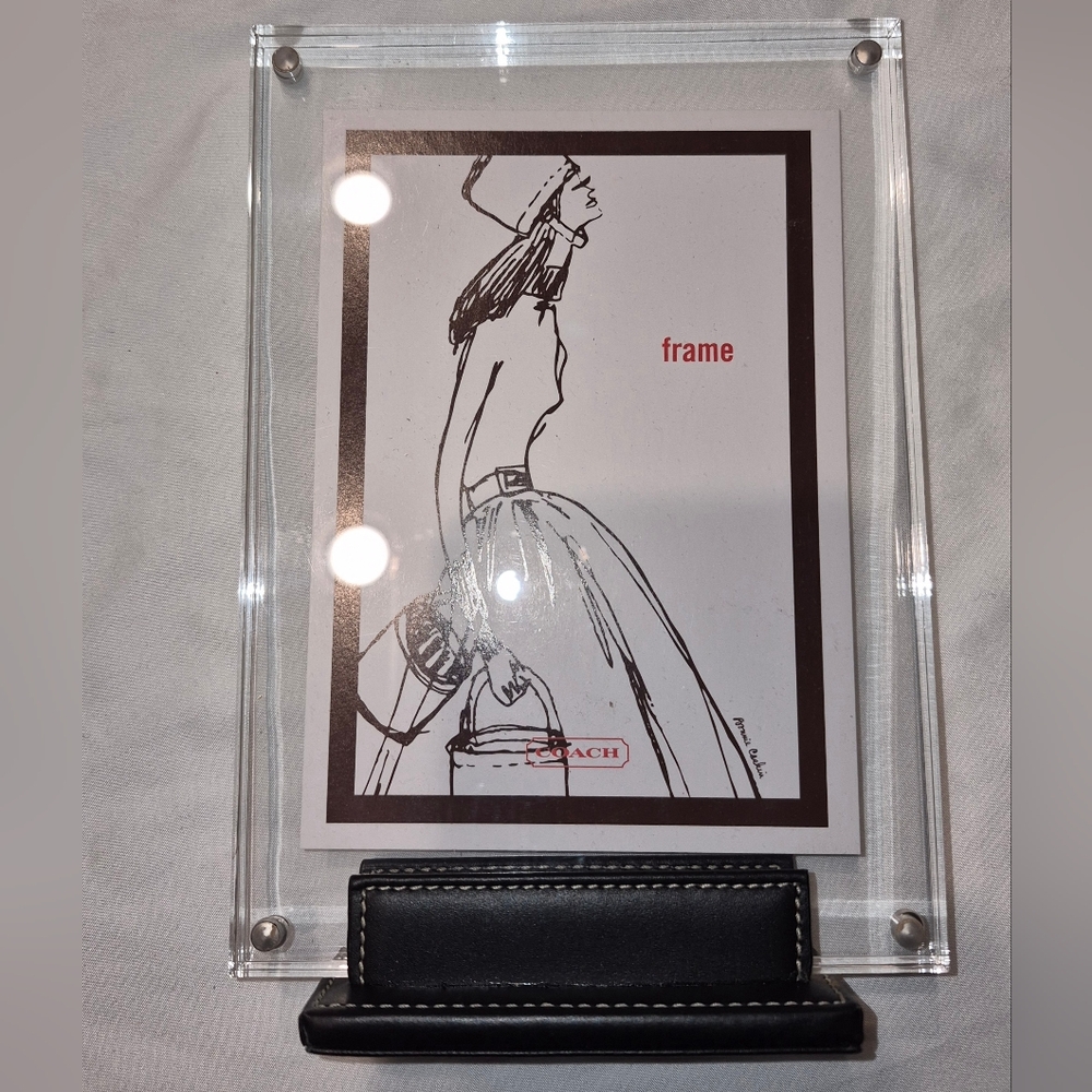 Rare Collectible NIB Coach Acrylic And Leather Frame Limited Edition